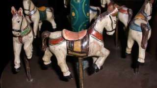   AMERICANA VINTAGE WOODEN HAND MADE CAROUSEL HORSE RIDE  