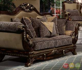 Antique Style Luxury Sofa & Love Seat Formal Living Room Furniture Set 