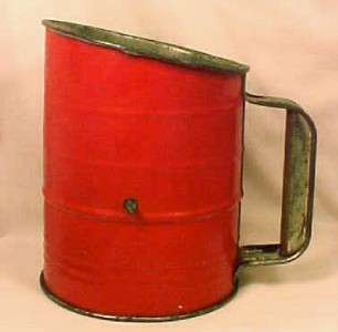 Retro BROMWELLS TIN MEASURING SIFTER in RED PAINT Wow  