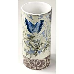  Vintage BIRD & BUTTERFLY Flower Ceramic Vase Pottery 