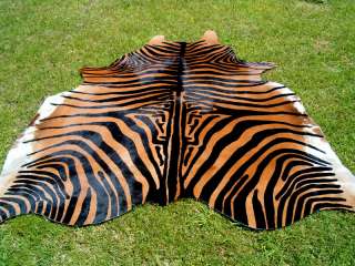 ZEBRA Print/Printed COWHIDE SKIN Rug steer COW HIDE dc1268  