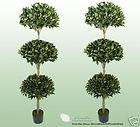 TWO 6 Bay Triple Topiary Artificial Trees Plants InPot