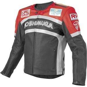  Yoshimura Track Leather Jacket   Small/Red/Black 