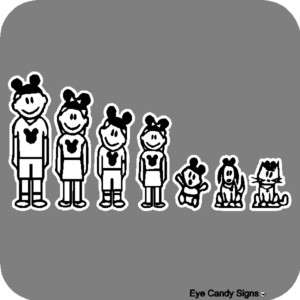 Disney Family Stick People Car Decals Stickers  