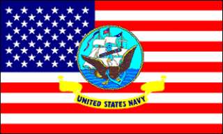Patriotic USA Navy Logo 3x5 American Flag Banner NEW  