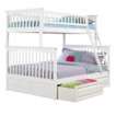 Columbia Twin Over Full Bunk Bed with Under Bed Drawers   White 
