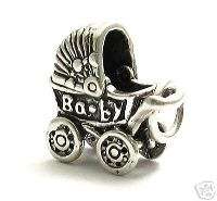 sterling silver BABY STROLLER charm ACH5418  