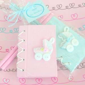 Baby Keepsake Thanks for Strolling By Baby Carriage Notebook Gift Set 