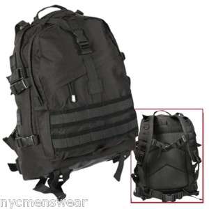 BLACK LARGE TRANSPORT PACK MOLLE COMPATIBLE MILITARY  