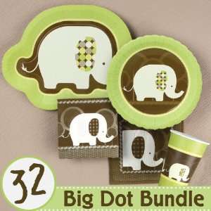  Baby Elephant   Baby Shower Tableware   32 Big Dot Bundle 