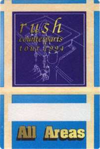 RUSH 1994 COUNTERPARTS TOUR BACKSTAGE PASS AA blue  