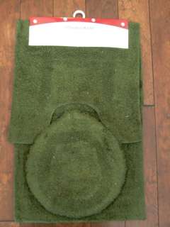 3PC Cotton Bath Bathroom Mat/ Rug+Lid Cover Set   Green  