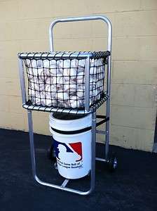 Baseball Batting Cage Portable Ball Caddy Cart with #21 HDPE Net 