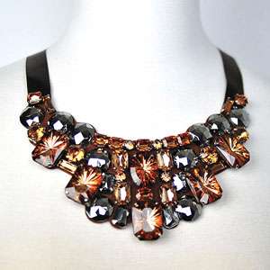 Celebrity Style Orange Crystal Beads Necklace  