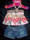 BUILD A BEAR JUSTICE TOP SHORTS HALTER NAILHEAD OUTFIT