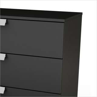 South Shore Affinato 6 Drawer Double Solid Black Finish Dresser  