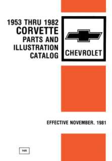 1953 1979 1980 1981 1982 CORVETTE Parts Book List Guide  