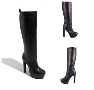   BOX JESSICA SIMPSON Black Leather JS   Ambery Platform Knee High Boots