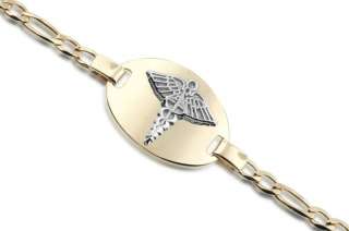 10k Gold Medical Medic Id Alert Bracelet FREE ENGRAVING  