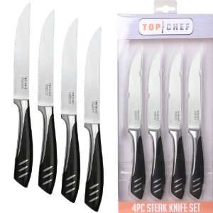   Quality Top ChefR 5 inch Stainless Steel Steak Knife Set   4 Pieces