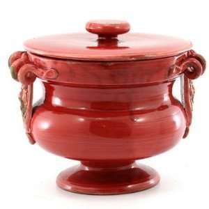  SCAVO BURGUNDY Footed Bowl w/Handles [#H1/B SRB]