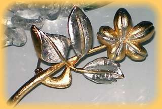 LOT 5 VINTAGE GOLD~SILVER FLOWER BROOCH PINS~THANKSGIVING CHRISTMAS 