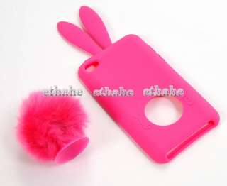 Rabbit Bunny iPod Touch 4 Rubber Cover Case Rose EGEF1C  