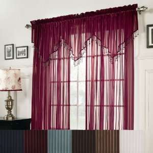  Katie Solid Sheer Panel, Ascot Valance