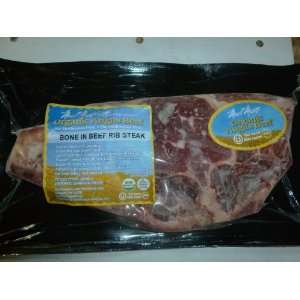 Premium Organic Kosher Angus Beef Bone in Rib Steak (Meat) 14 17 Oz.