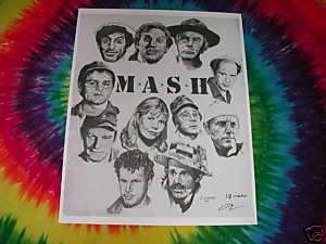MASH M.A.S.H. 4077th TV SHOW CAST DRAWING POSTER SKETCH MOVIE ALAN 