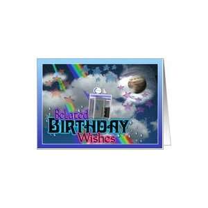  Belated birthday wishes from phone booth in space Card 