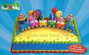 CIRCUS TRAIN Cake Topper Decorating Kit Decoration w/ballons Clowns 