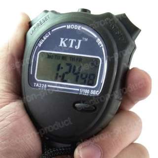 Digital Stopwatch Chronograph Timer Calendar 1/100 sec  