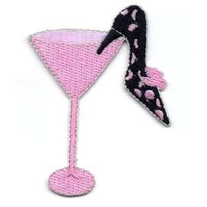   Pink Shoe /Iron On Embroidered Applique/Beverages 