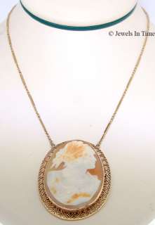 Ladies Cameo Necklace 14k & 10K Yellow Gold  