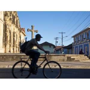  Granada, Man Riding Bike Past Iglesia De La Merced 