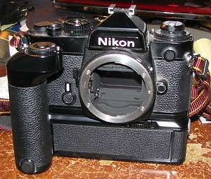 Nikon FE SLR Film Camera Ser 3706396 & MD 12 Motor Drive Ser 317282 