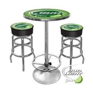   Light Lime Gameroom Combo 2 Stools and Table Full Color Printed Logo