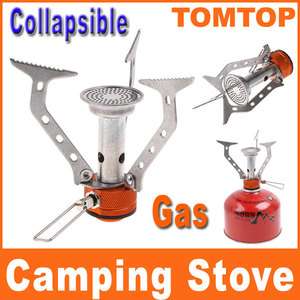Portable Stainless Steel Camping Stove Outdoor Picnic Cookout Mini Gas 
