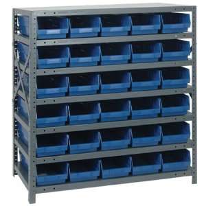 Steel Shelf Bin Unit 18 x 36 x 39, 7 Shelves, 24 QSB108 YELLOW Bins 18 