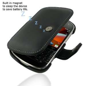  Pdair Black Leather Book Case Cover for Blackberry Bold 