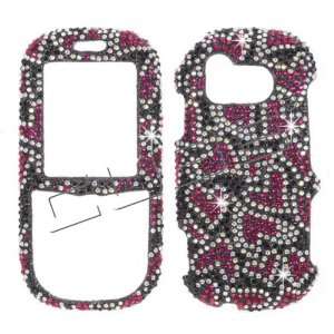  Pink Hearts on Black Crystal Art bling cover case for 