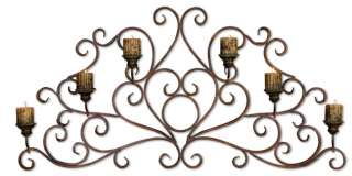 Tuscan Wrought Iron Metal Candle Holder Wall Sconce NEW  
