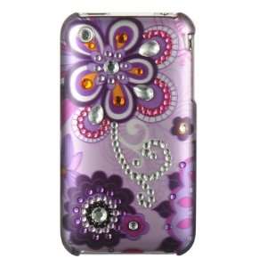 VMG Apple iPhone 3G/3GS BLING Design Hard Case Cover   Purple Daisy 