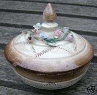 VINTAGE VENUS MOLLICA CAPODIMONTE FLOWER TRINKET BOX  