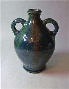 North Carolina art pottery vase ANTIQUE folk art southern handles 