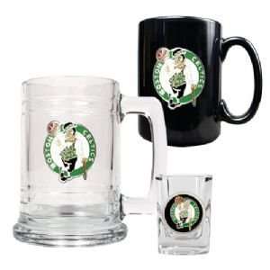 Boston Celtics NBA 15oz Tankard, 15oz Ceramic Mug & 2oz Shot Glass Set 