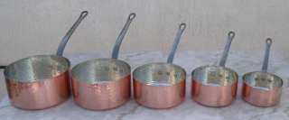 HAMMERED COPPER PANS FROM FRANCE/CAST IRON HANDLES  