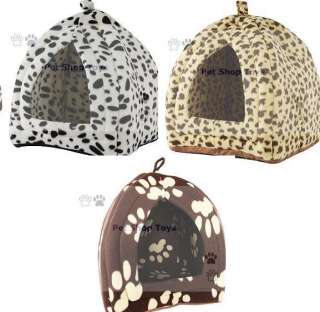 PET PYRAMID BED Igloo Cat Small Dog Puppy Rabbit Leopard Paw print or 
