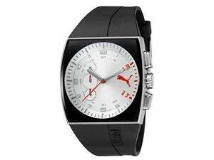     Puma Mens PU102471001 Black Rubber Quartz Watch with Silver Dial